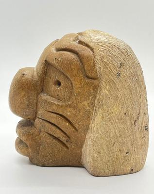 LOT 162: Indigenous Canadian Artist Cleveland Sandy Signed Carved Stone Sculpture