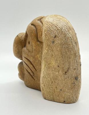 LOT 162: Indigenous Canadian Artist Cleveland Sandy Signed Carved Stone Sculpture