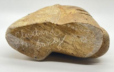 LOT 162: Indigenous Canadian Artist Cleveland Sandy Signed Carved Stone Sculpture