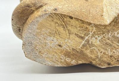 LOT 162: Indigenous Canadian Artist Cleveland Sandy Signed Carved Stone Sculpture