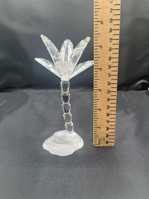 LOT 180: Swarovski Crystal Palm Tree Figurine with Frosted Base