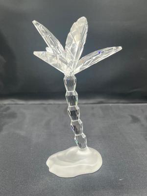 LOT 180: Swarovski Crystal Palm Tree Figurine with Frosted Base