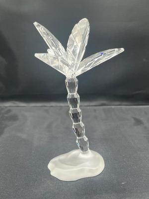 LOT 180: Swarovski Crystal Palm Tree Figurine with Frosted Base