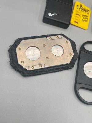 LOT 189: Cigar Afficianado Collection - Humidor, Zippo and Proetheus Lighters, Faux Mable Cigar Lighter With Ashtray and More