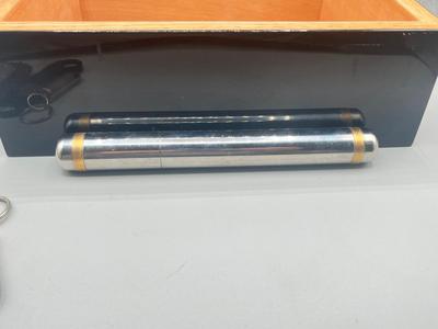 LOT 189: Cigar Afficianado Collection - Humidor, Zippo and Proetheus Lighters, Faux Mable Cigar Lighter With Ashtray and More