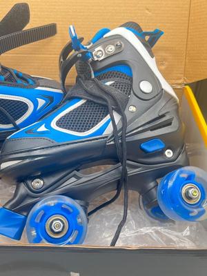 LOT 191: New In Box Kid's Adjustable Size Nattork Rollerskates - Fit Sizes 35-38 (USA Sizes 3.5-6)