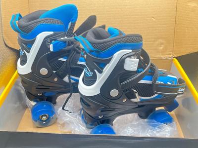 LOT 191: New In Box Kid's Adjustable Size Nattork Rollerskates - Fit Sizes 35-38 (USA Sizes 3.5-6)