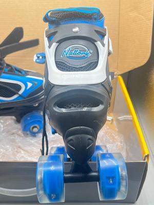 LOT 191: New In Box Kid's Adjustable Size Nattork Rollerskates - Fit Sizes 35-38 (USA Sizes 3.5-6)