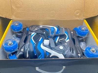 LOT 191: New In Box Kid's Adjustable Size Nattork Rollerskates - Fit Sizes 35-38 (USA Sizes 3.5-6)