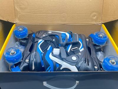 LOT 191: New In Box Kid's Adjustable Size Nattork Rollerskates - Fit Sizes 35-38 (USA Sizes 3.5-6)