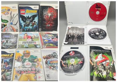 LOT 192: Wii Games - Batman, Spiderman, Madden '09, Beatles Rockband, Call of Duty and More