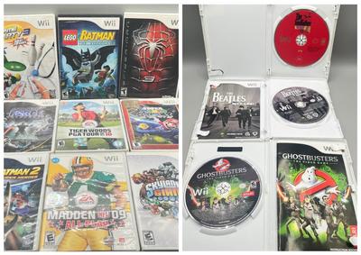 LOT 192: Wii Games - Batman, Spiderman, Madden '09, Beatles Rockband, Call of Duty and More