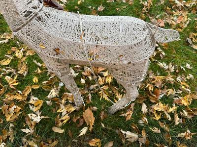 REINDEER PRE-LIT SILVER MESH & METAL OUTDOOR CHRISTMAS DECORATION