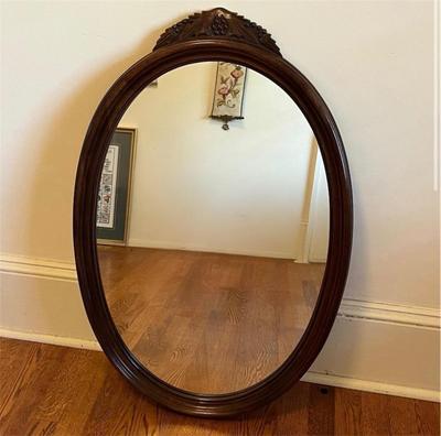 Oval Wooden Mirror by Lenoir Mirror Company (UH-BC)