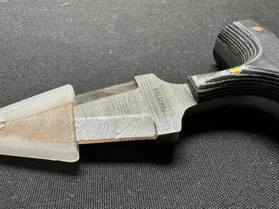 DAMASCUS PUSH DAGGER WITH SHEATH