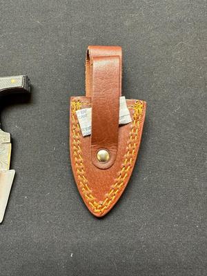 DAMASCUS PUSH DAGGER WITH SHEATH