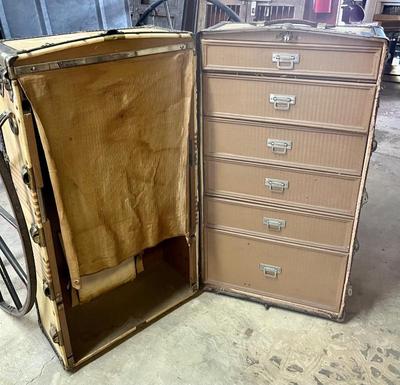 Sale Photo Thumbnail #133: Antique Steamer Trunk