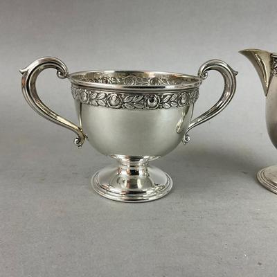 K621 Antique Mueck-Cary Silver Co. Royal Rose Sterling Cream & Sugar