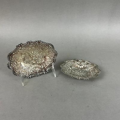 K624 Pair Of Sterling Silver Floral Rococo Bowl Set