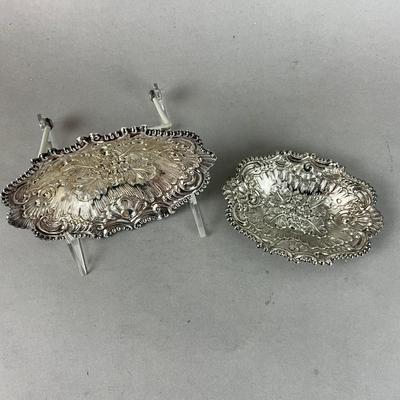 K624 Pair Of Sterling Silver Floral Rococo Bowl Set