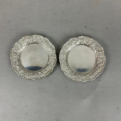 K625 Pair Of S. Kirk & Sons "Repousse" Sterling Silver Butter Plates