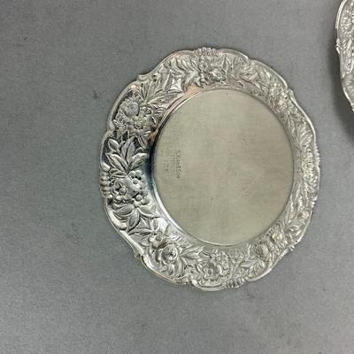 K625 Pair Of S. Kirk & Sons "Repousse" Sterling Silver Butter Plates