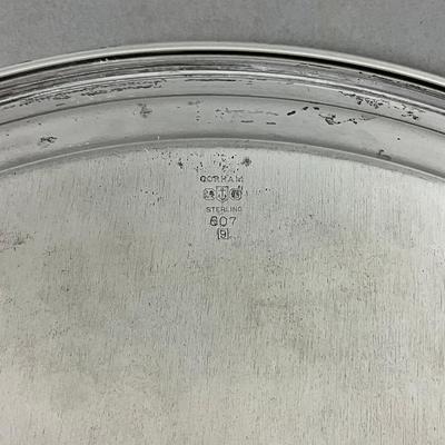 K627 Gorham Sterling Silver Roung Monogrammed Tray