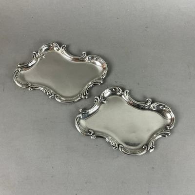 K628 Pair Of Sterling Silver Chippendale Trays