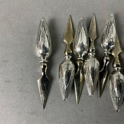 K630 Set Of Seventeen Sterling Silver Corn Cob Holders