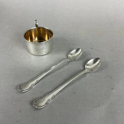 K637 Three Piece Sterling Baby Cup & Spoon Set