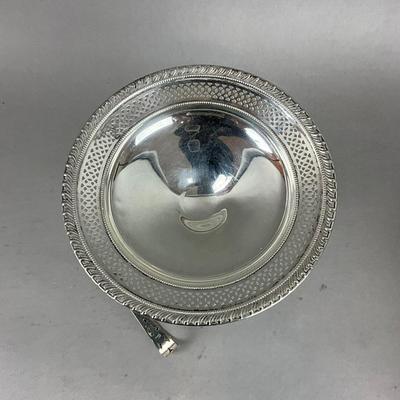 K639 Sterling Silver Weighted Pedestal Dish With Sterling Silver Tongs