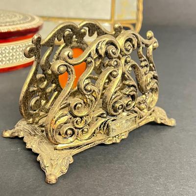 LOT 414: Vintage Accessory Tray and Trinket Boxes
