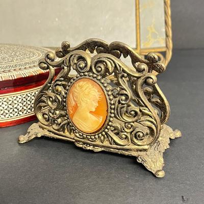 LOT 414: Vintage Accessory Tray and Trinket Boxes