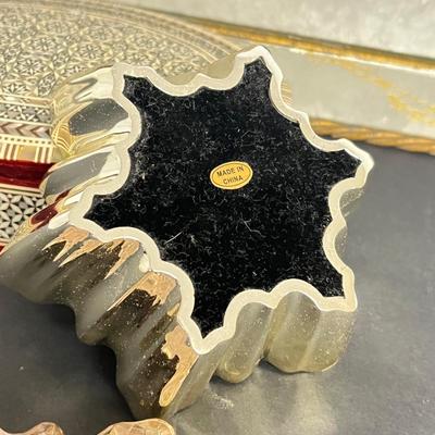 LOT 414: Vintage Accessory Tray and Trinket Boxes