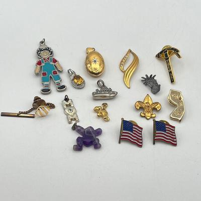 LOT 421: Collection of Pendants and Pins - Some Marked 925