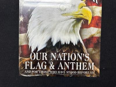 METAL "WE STAND FOR OUR NATION'S FLAG AND ANTHEM" SIGN