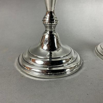 D643 Pair Of Sterling Silver Weighted EMPIRE Candlesticks