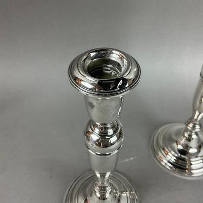 D643 Pair Of Sterling Silver Weighted EMPIRE Candlesticks