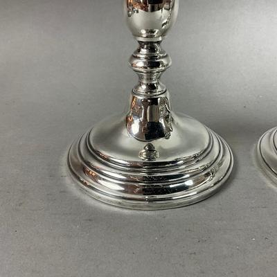 D644 Pair Of ALVIN Sterling Silver Weighted Candlesticks