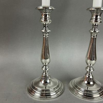 D644 Pair Of ALVIN Sterling Silver Weighted Candlesticks