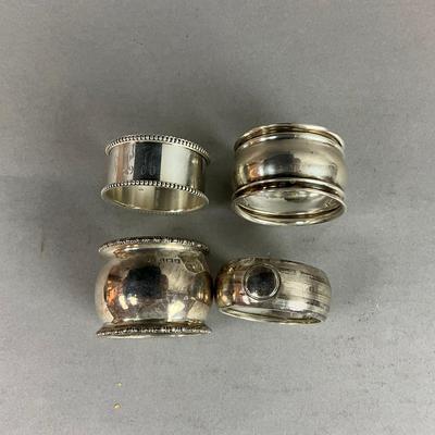 D658 Set Of Four Antique Sterling Silver Napkin Rings