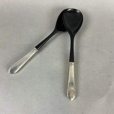 D660 Sterling Handle Wooden Salad Set