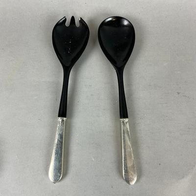 D660 Sterling Handle Wooden Salad Set