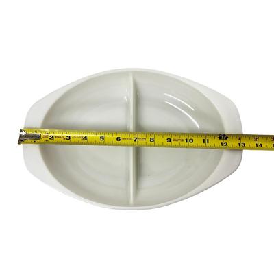 Sale Photo Thumbnail #478: White Divided Pyrex Dish 13" Wide, No Chips