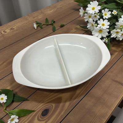 Sale Photo Thumbnail #476: White Divided Pyrex Dish 13" Wide, No Chips
