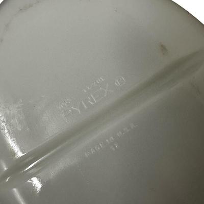 Sale Photo Thumbnail #480: White Divided Pyrex Dish 13" Wide, No Chips