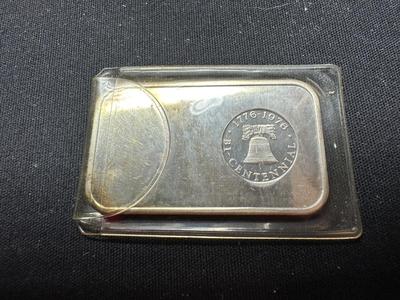 BI-CENTENNIAL INDIAN HEAD 1 OUNCE .999 PURE FINE SILVER BAR