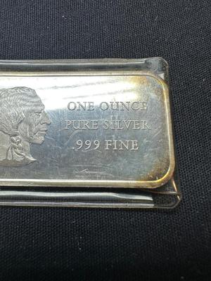 BI-CENTENNIAL INDIAN HEAD 1 OUNCE .999 PURE FINE SILVER BAR