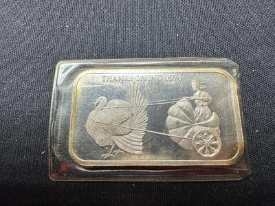 1974 THANKSGIVING MADISON MINT 1 OUNCE .999 FINE SILVER BAR