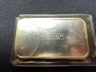 1974 THANKSGIVING MADISON MINT 1 OUNCE .999 FINE SILVER BAR